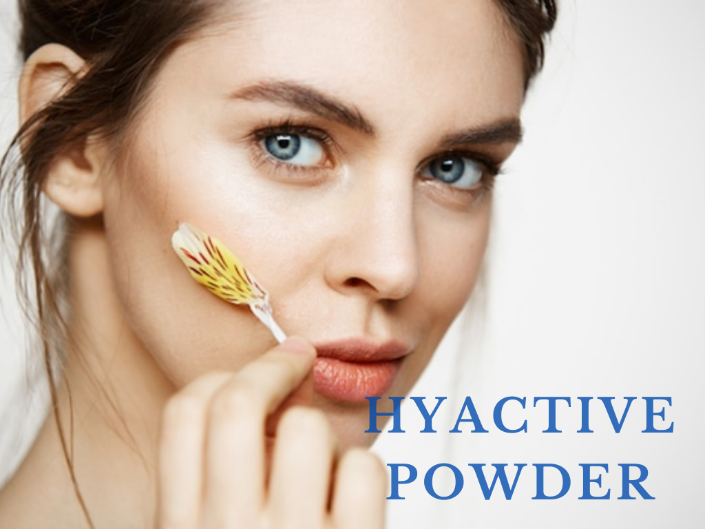 Hyactive-Powder ไฮยารูโรนิค แอซิด ขนาดโมเลกุลต่ำเพียง 10-20 kDa ลิขสิทธิ์เฉพาะของผู้ผลิต ช่วยให้ผิวอิ่มฟู เด้ง และช่วยลดลเลือนริ้วรอย ร่องลึก